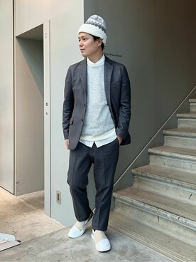 「TAKEO KIKUCHI（タケオキクチ）のアイテム（帽子）」を使った、TAKEO KIKUCHIさん（メンズ・165cm）の秋コーディネート