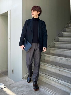 「TAKEO KIKUCHI（タケオキクチ）のアイテム（ジャケット/アウター）」を使った、TAKEO KIKUCHIさん（メンズ・176cm）の秋コーディネート
