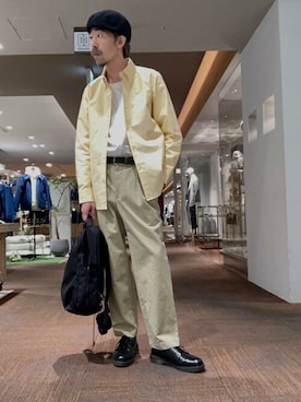 「TAKEO KIKUCHI（タケオキクチ）のアイテム（バッグ）」を使った、TAKEO KIKUCHIさん（メンズ・177cm）の春コーディネート
