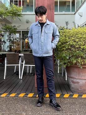 「TAKEO KIKUCHI（タケオキクチ）のアイテム（ジャケット/アウター）」を使った、TAKEO KIKUCHIさん（メンズ・173cm）の春コーディネート