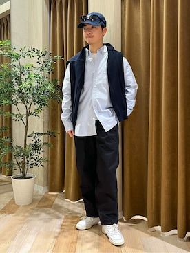 「TAKEO KIKUCHI（タケオキクチ）のアイテム（帽子）」を使った、TAKEO KIKUCHIさん（メンズ・167cm）の春コーディネート