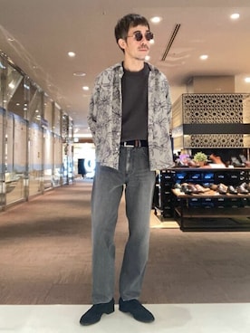 「TAKEO KIKUCHI（タケオキクチ）のアイテム（シューズ）」を使った、TAKEO KIKUCHIさん（メンズ・177cm）の春コーディネート
