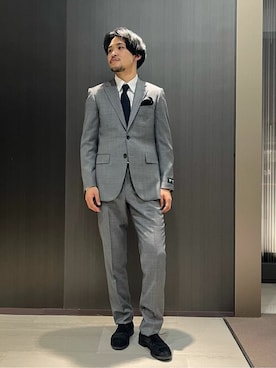 「TAKEO KIKUCHI（タケオキクチ）のアイテム（スーツセット）」を使った、TAKEO KIKUCHIさん（メンズ・176cm）の春コーディネート