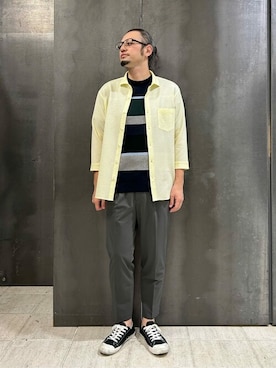 「TAKEO KIKUCHI（タケオキクチ）のアイテム」を使った、TAKEO KIKUCHIさん（メンズ・180cm）の夏コーディネート