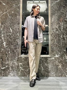 「TAKEO KIKUCHI（タケオキクチ）のアイテム（財布/小物）」を使った、TAKEO KIKUCHIさん（メンズ・174cm）の夏コーディネート