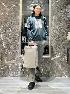 「TAKEO KIKUCHI（タケオキクチ）のアイテム（バッグ）」を使った、TAKEO KIKUCHIさん（メンズ・174cm）の夏コーディネート