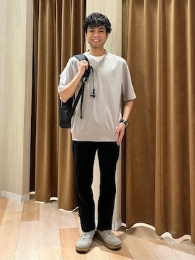 「TAKEO KIKUCHI（タケオキクチ）のアイテム（バッグ）」を使った、TAKEO KIKUCHIさん（メンズ・165cm）の夏コーディネート