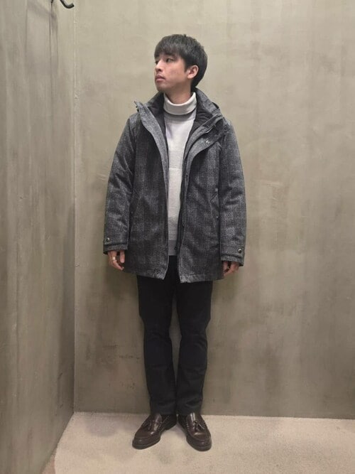 セール】【3WAY】ジャカード グレンチェック ダウンライナー ブルゾン