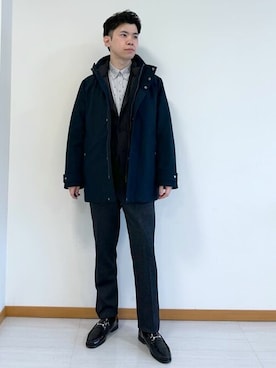 「TAKEO KIKUCHI（タケオキクチ）のアイテム（ジャケット/アウター）」を使った、TAKEO KIKUCHIさん（メンズ・172cm）の秋コーディネート