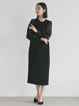 「アイテム（ドレス、ブラック系）」を使った、kaeneSTAFFさん（レディース・162cm）の春コーディネート