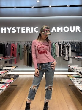 「HYSTERIC GLAMOUR（ヒステリックグラマー）のSNAKE LOOP 8分丈クラッシュデニムパンツ（デニムパンツ）」を使った、Ayakaさん（レディース・161cm）の秋コーディネート