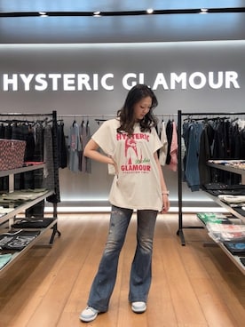 「HYSTERIC GLAMOUR（ヒステリックグラマー）のLEOPARD柄 リバーシブルスウェットパンツ（スウェットパンツ、その他）」を使った、Ayakaさん（レディース・161cm）の夏コーディネート