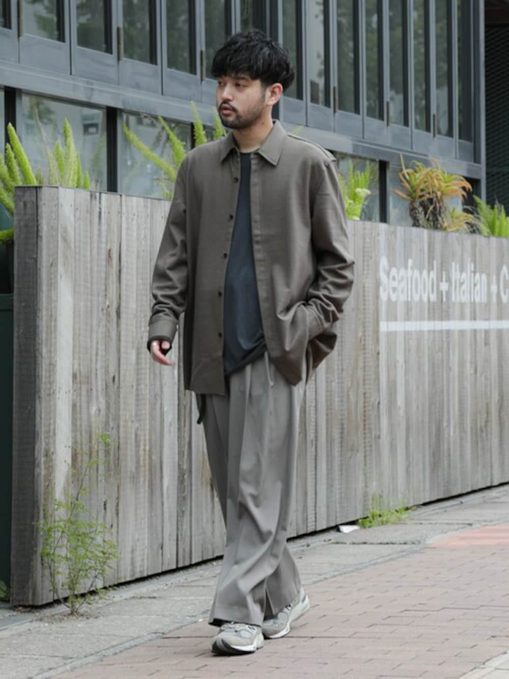 ウールギャバジン 2タック ワイドトラウザーズ / WOOL GABARDINE TWO