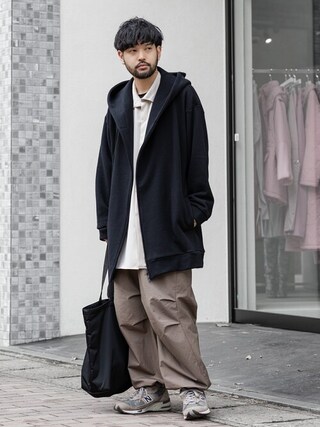 ATO アトウ サイズ46 OVERSIZED HOOD COAT/GREEN オーバーサイズフード 