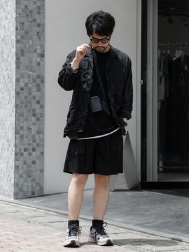「ATTACHMENT（アタッチメント）のアイテム（財布）」を使った、SHUさん（メンズ・170cm）の夏コーディネート