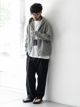 「ATTACHMENT（アタッチメント）のアイテム（財布）」を使った、SHUさん（メンズ・170cm）の夏コーディネート