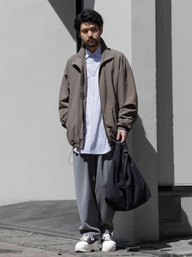 「wrou（ロウ）のアイテム（ジャケット/アウター）」を使った、SHUさん（メンズ・170cm）の秋コーディネート