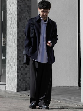 「wrou（ロウ）のアイテム」を使った、SHUさん（メンズ・170cm）の冬コーディネート