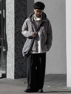 「wrou（ロウ）のアイテム」を使った、SHUさん（メンズ・170cm）の冬コーディネート