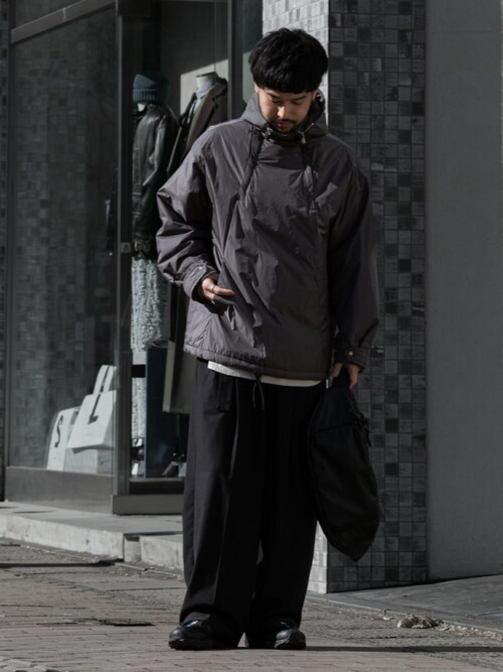 ナイロン タフタ パディング アノラック フーディー / NY TAFFETA 