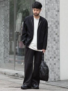 「ATTACHMENT（アタッチメント）のアイテム（ブルゾン）」を使った、SHUさん（メンズ・170cm）の春コーディネート