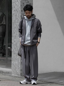 「ATTACHMENT（アタッチメント）のアイテム（ブルゾン）」を使った、SHUさん（メンズ・170cm）の春コーディネート