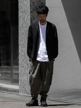 「ATTACHMENT（アタッチメント）のアイテム（ブルゾン）」を使った、SHUさん（メンズ・170cm）の春コーディネート
