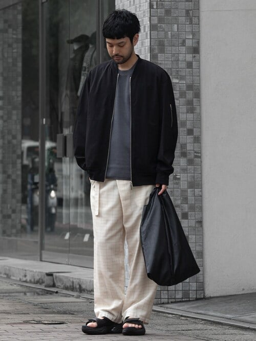 ATTACHMENT（アタッチメント） ワイドパンツ スラックス グリッド