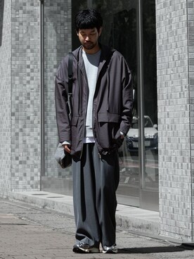「ATTACHMENT（アタッチメント）のアイテム（ブルゾン）」を使った、SHUさん（メンズ・170cm）の夏コーディネート
