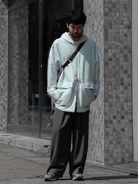 「ATTACHMENT（アタッチメント）のアイテム（ブルゾン）」を使った、SHUさん（メンズ・170cm）の秋コーディネート