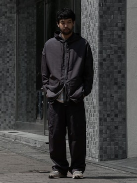 「ATTACHMENT（アタッチメント）のアイテム（ブルゾン）」を使った、SHUさん（メンズ・170cm）の秋コーディネート