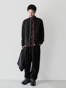 「ATTACHMENT（アタッチメント）のアイテム（MA-1）」を使った、SHUさん（メンズ・170cm）の秋コーディネート