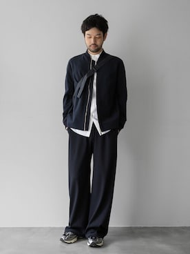 「ATTACHMENT（アタッチメント）のアイテム（MA-1）」を使った、SHUさん（メンズ・170cm）の秋コーディネート