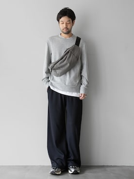 「ATTACHMENT（アタッチメント）のアイテム（スウェット）」を使った、SHUさん（メンズ・170cm）の秋コーディネート