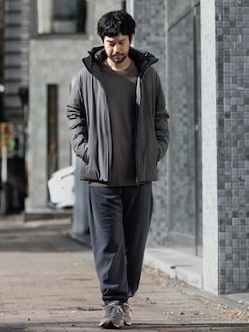 「ATTACHMENT（アタッチメント）のアイテム（その他パンツ）」を使った、SHUさん（メンズ・170cm）の冬コーディネート