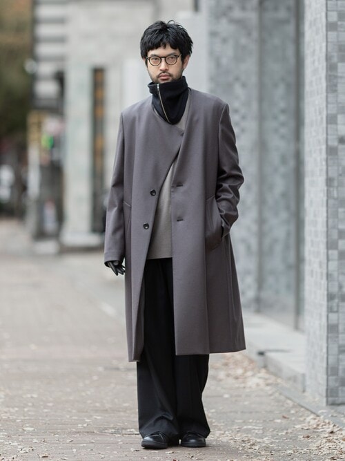 ELLE ダッフルコート ELLE HOMME ネイビー ダッフルコート ウール