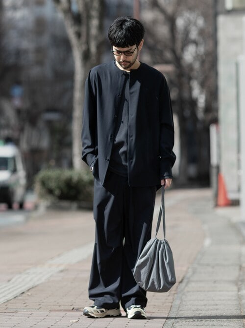 2/90 ウール トロピカル カラーレス L/Sシャツ / 2/90 WO TROPICAL COLLARLESS L/S SHIRT