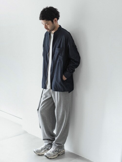 【 直営店・ZOZOTOWN限定 】5.5ozデニム ワンウォッシュ バンドカラーシャツ / 5.5oz DENIM ONE WASH BAND COLLAR SHIRT