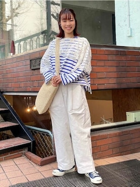 「BEAMS BOY（ビームスボーイ）のBEAMS BOY / 2WAY レース アームカバー（付け襟）」を使った、BEAMS BOYさん（レディース・158cm）の春コーディネート