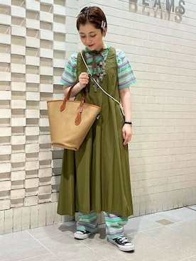 「BEAMS BOY（ビームスボーイ）のアイテム（ワンピース）」を使った、BEAMS BOYさん（レディース・154cm）の春コーディネート