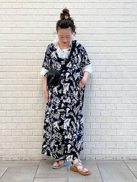 「BEAMS BOY（ビームスボーイ）のアイテム（シャツワンピース）」を使った、BEAMS BOYさん（レディース・153cm）の春コーディネート