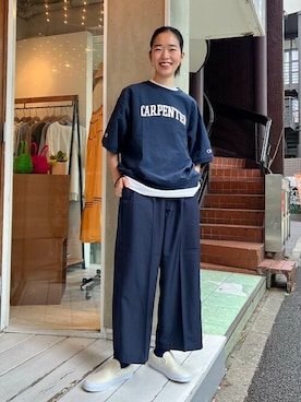 「BEAMS BOY（ビームスボーイ）のアイテム（スリッポン）」を使った、BEAMS BOYさん（レディース・163cm）の春コーディネート