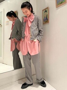 「BEAMS BOY（ビームスボーイ）のアイテム（ノーカラージャケット）」を使った、BEAMS BOYさん（レディース・158cm）の夏コーディネート