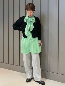 「LACOSTE」｜「アイテム（スウェットパンツ）」を使った、BEAMS BOYさん（レディース・156cm）の夏コーディネート