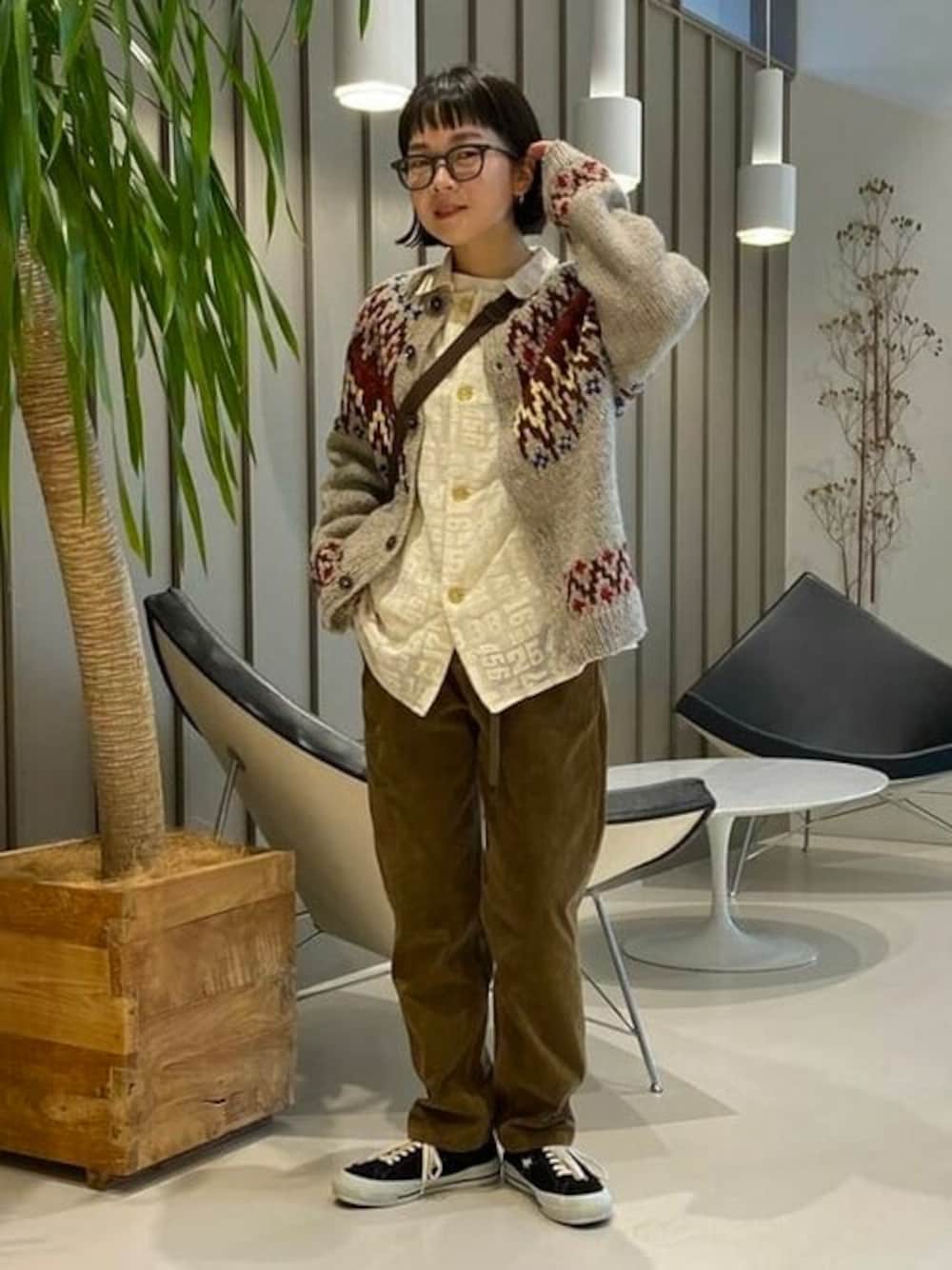 BEAMS BOY / ハンド ノルディック クルー カーディガンを使った人気