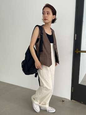 「Spick & Span（スピックアンドスパン）のアイテム（オールインワン・サロペット）」を使った、moritaさん（レディース・153cm）の夏コーディネート