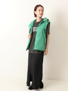 「STUMBLY（スタンブリー）のアイテム」を使った、moritaさん（レディース・153cm）の夏コーディネート