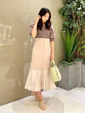 「JILL by JILL STUART（ジルバイジルスチュアート）のアイテム（サンダル）」を使った、JILL by JILL STUART STAFFさん（レディース・164cm）の冬コーディネート