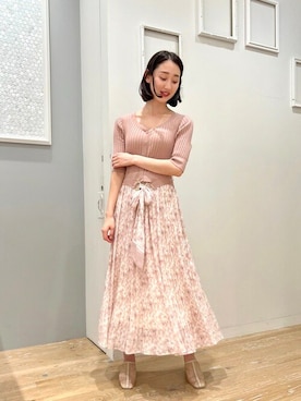 「アイテム（ワンピース、ピンク系）」を使った、JILL by JILL STUART STAFFさん（レディース・155cm）の夏コーディネート