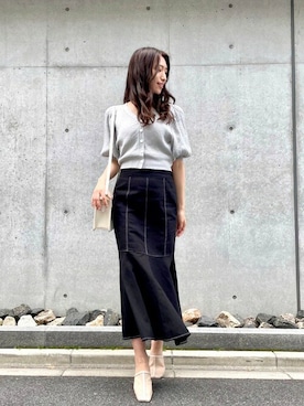 「JILL by JILL STUART（ジルバイジルスチュアート）のアイテム（カーディガン/ボレロ）」を使った、JILL by JILL STUART STAFFさん（レディース・164cm）の夏コーディネート